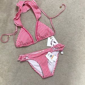 NWT Jessica Simpson pink gingham bathing suit